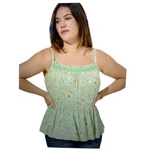 Women's Torrid Green Sleeveless Crochet Trim Tank Top, Shirt 2, 2X, 18-20